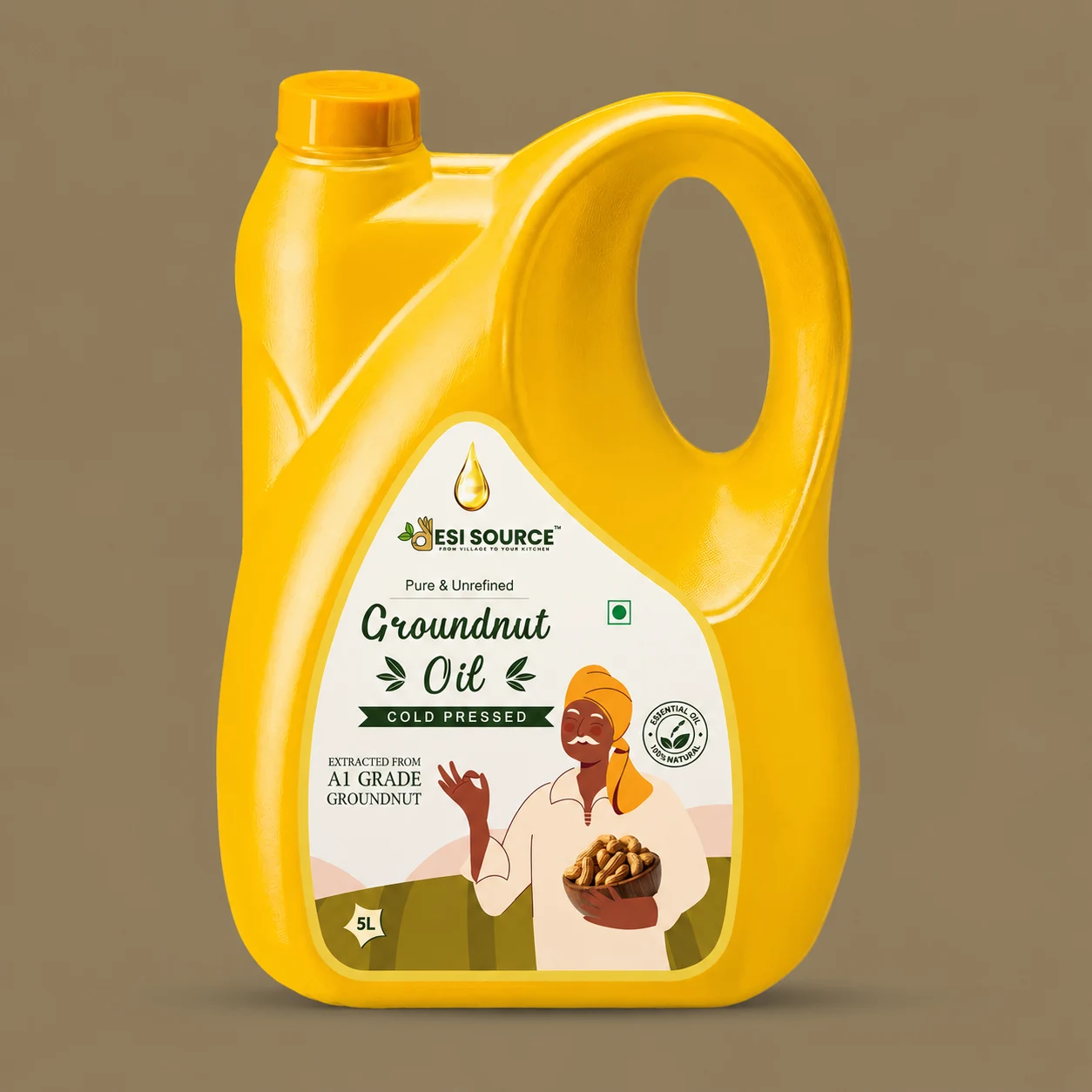 Desisource Groundnut (Peanut) Oil 5L | 100% Pure, Unrefined & Cold-pressed