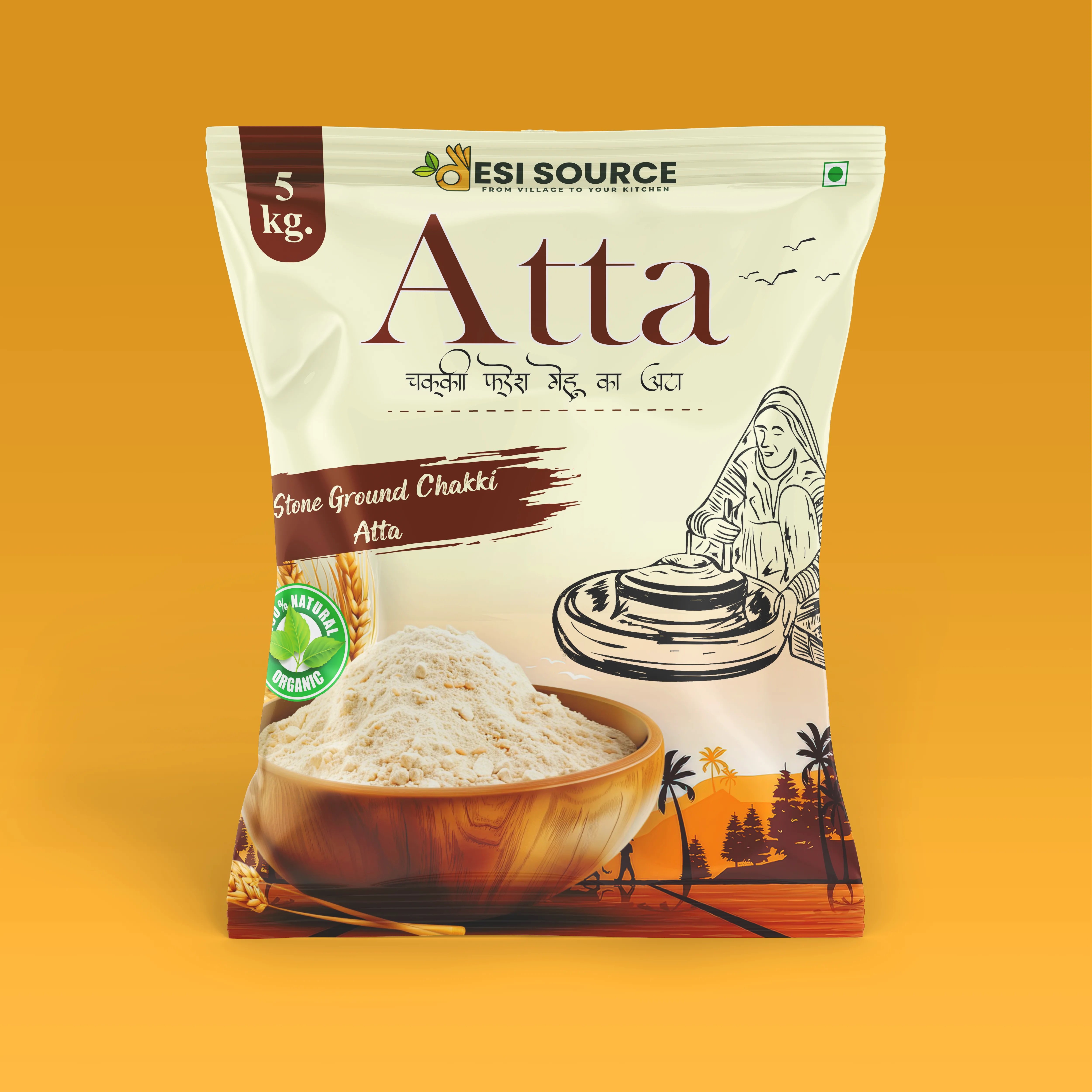 Stone Ground Chakki Fresh Wheat Atta