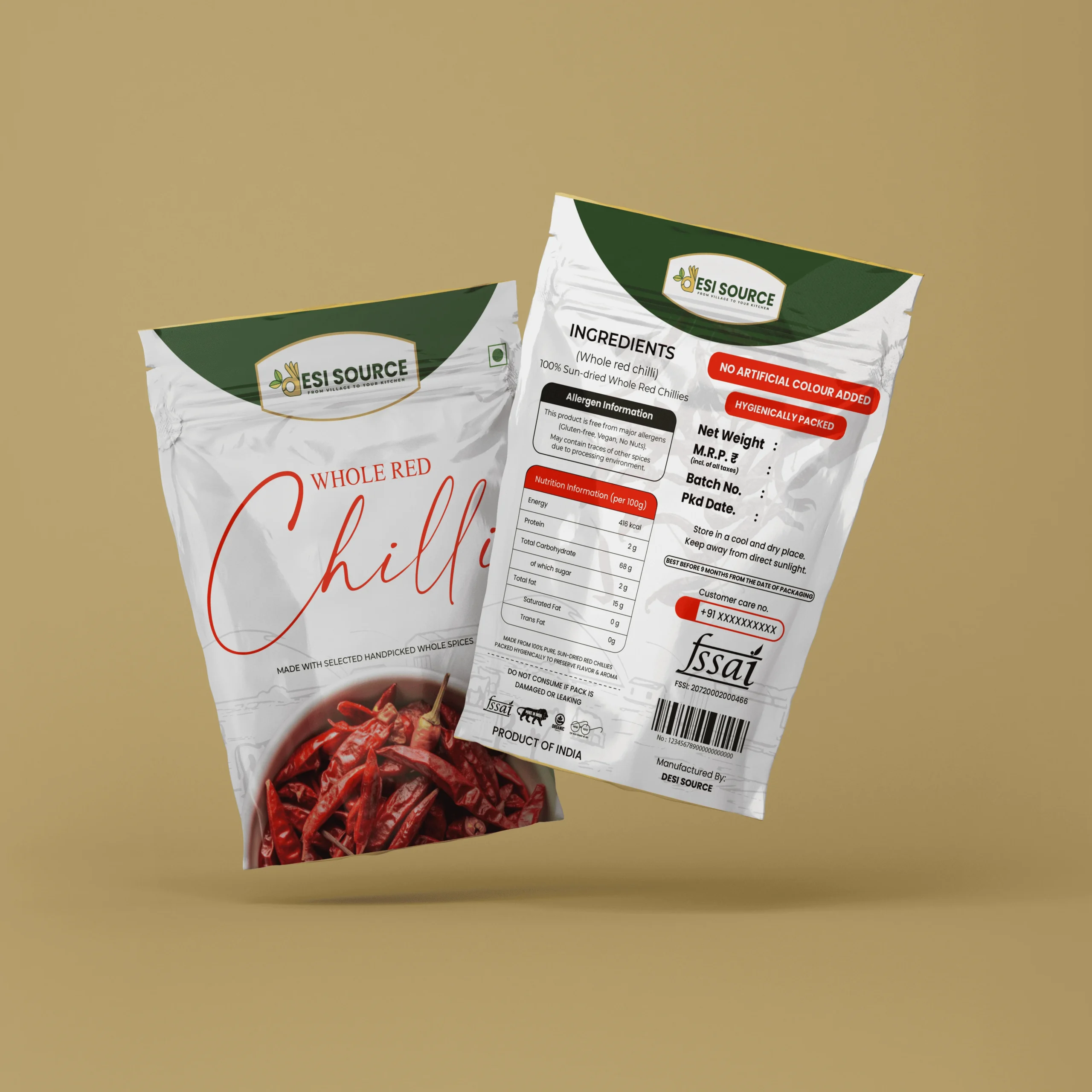 Organic Whole Red Chilli