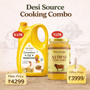 Desi Source Cooking Combo – Groundnut Oil & Cow Ghee